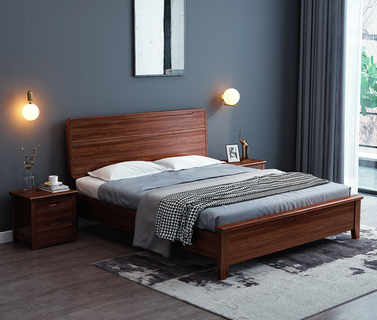 乌金木大床901# - 赣州市南康区一品家缘家具有限公司